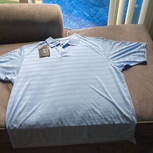Adidas Blue Polo Shirt Subtle Stripes